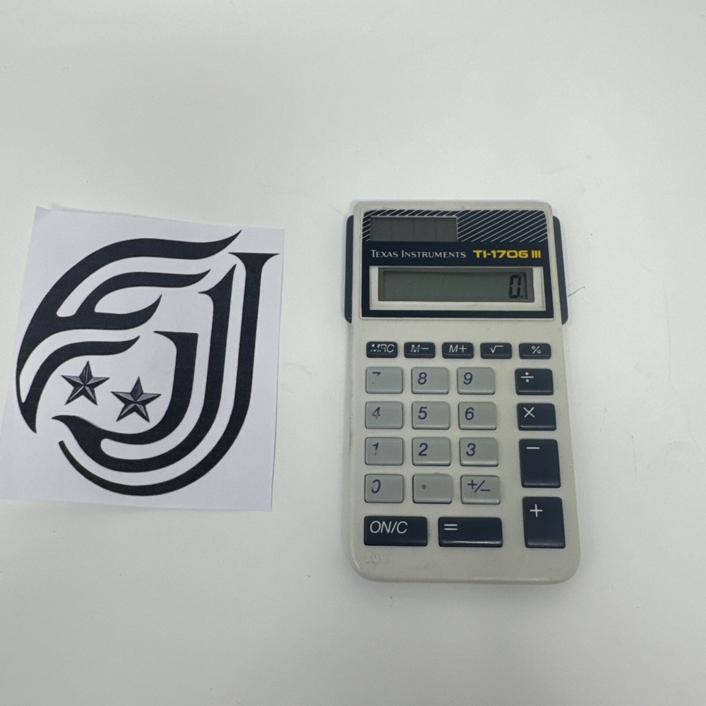 Texas Instruments Solar Calculator TI-1706 III Vintage - works but no cover